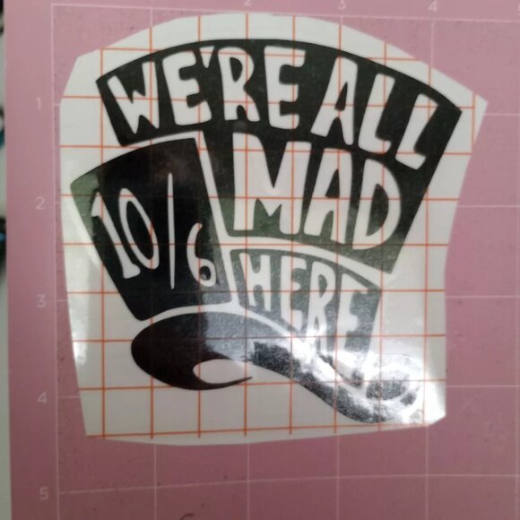 Alice in the Wonderland Mad hatter Decals Car Decals Black Vinyl set of 2 - Picture 2 of 2